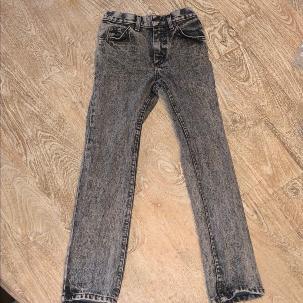 Vintage kids Lee jeans stonewashed 10 slim black